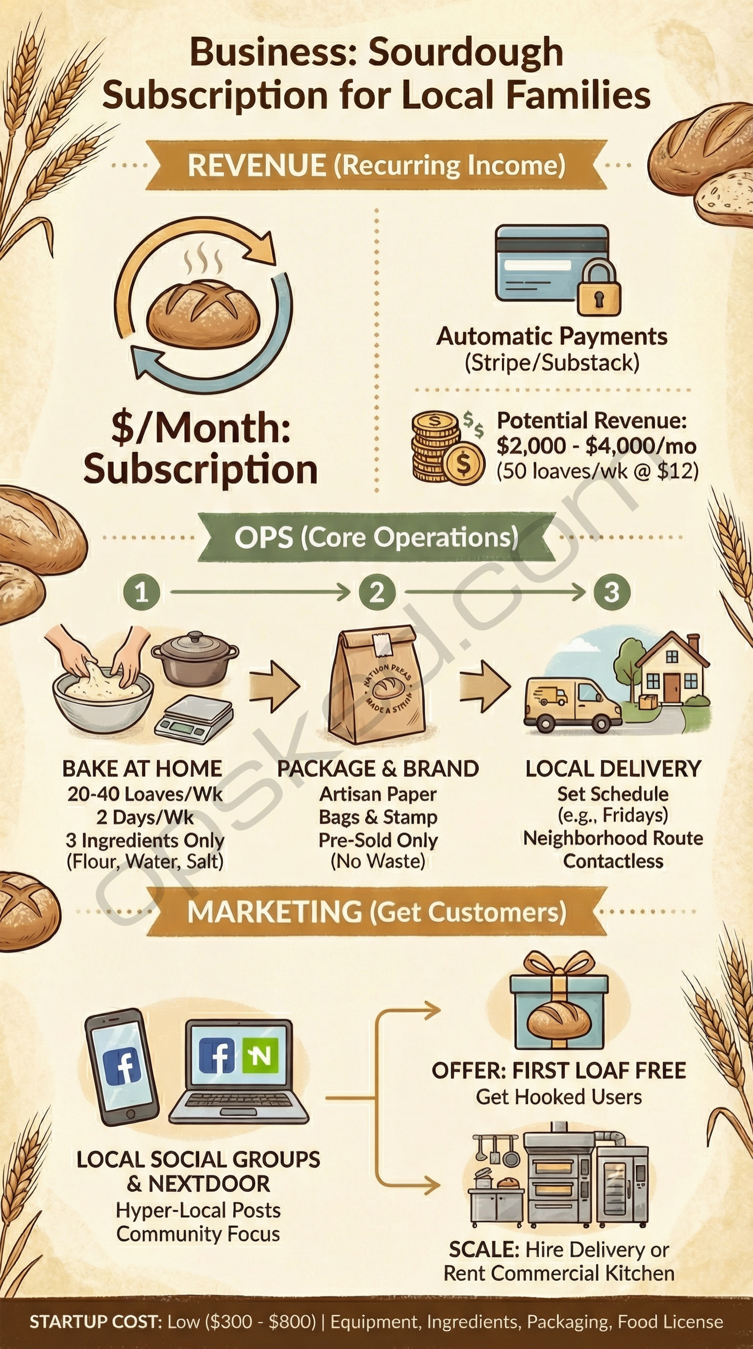 Sourdough Subscription for Local Families blueprint infographic